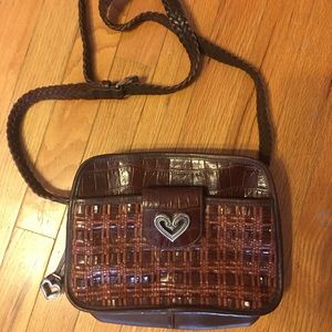 Brighton Croc Embossed Leather Shoulder Bag